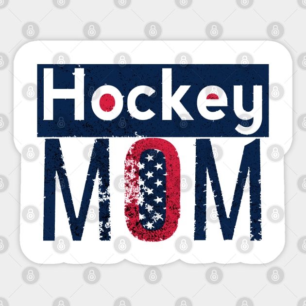 American Hockey Mom in Blue Sticker by M Dee Signs